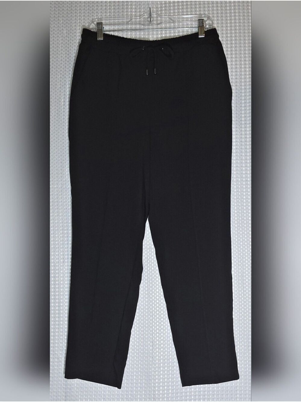 Nine West Black Drawstring Pants Women Pull On Work Pants Comfy Elastic Waist M - Picture 6 of 7